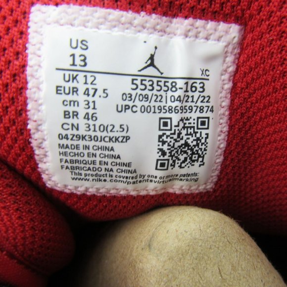 Air Jordan 1 Low Bulls Black Gym Red Shoes Mens Size 13 NEW - Picture 10 of 14